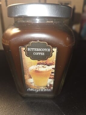 Butterscotch Coffee Candle - Brown Jar with Silver Lid